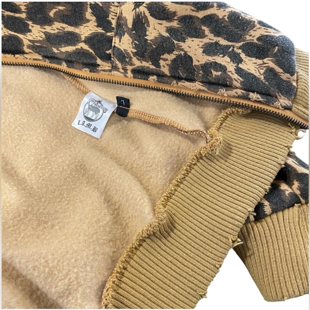 L.A.M.B. Hoodie Jacket Leopard Lamb Cheetah Print Bomber Gwen Stefani No Doubt - Picture 7 of 13